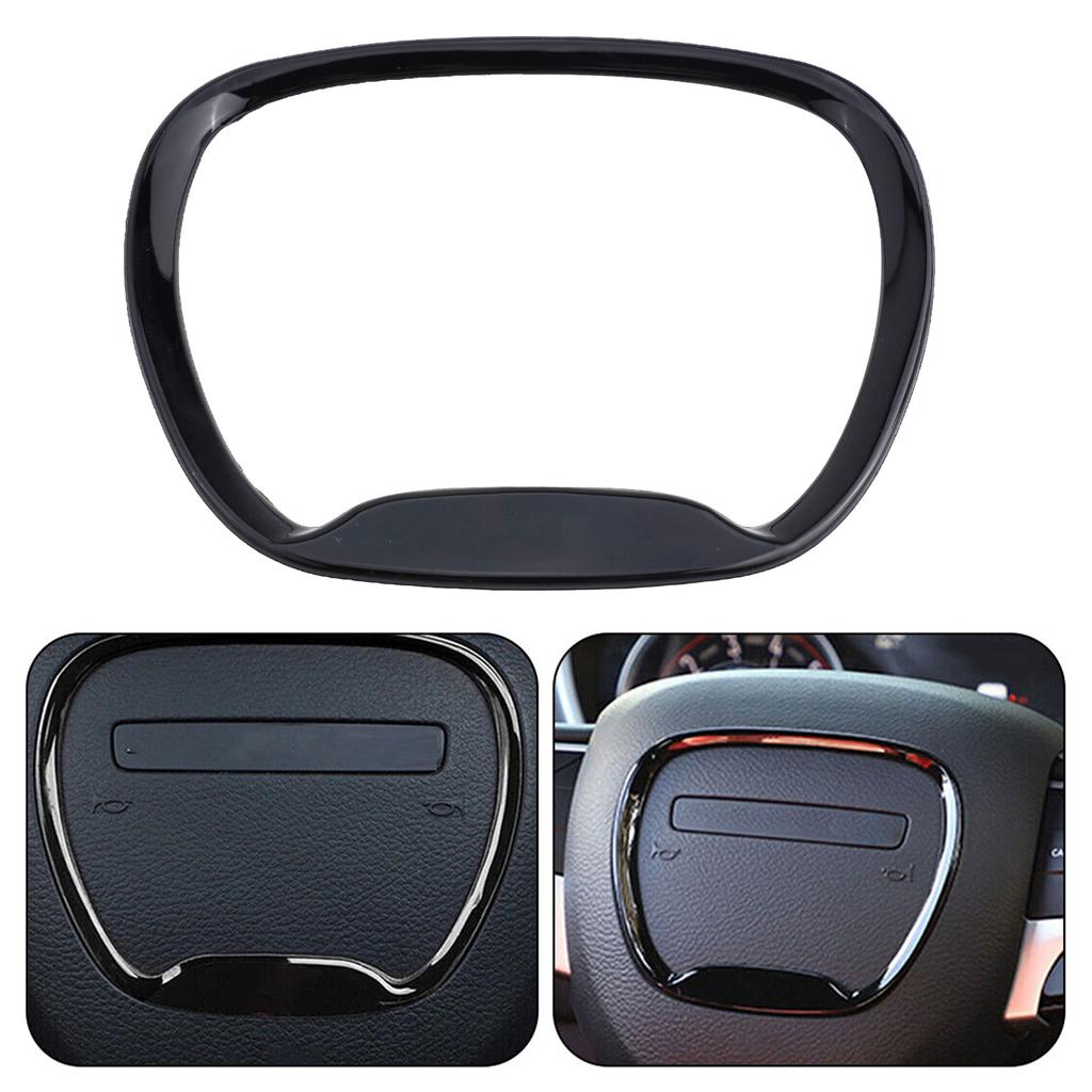 Für Dodge Charger Für Dodge Für Challenger Lenkradaufkleber Kohlefaser Schwarz Abriebschutz Einfach zu installieren ABS