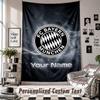 Wall Hanging Tapestry With Custom Name & Text, Bayern Munich Decorative Tapestry For Bedroom