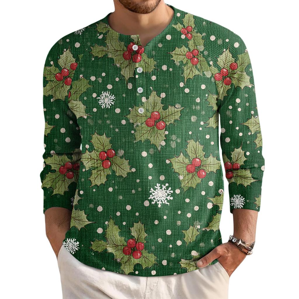 Men's Loose Casual Button Down Collar Long Sleeve Top