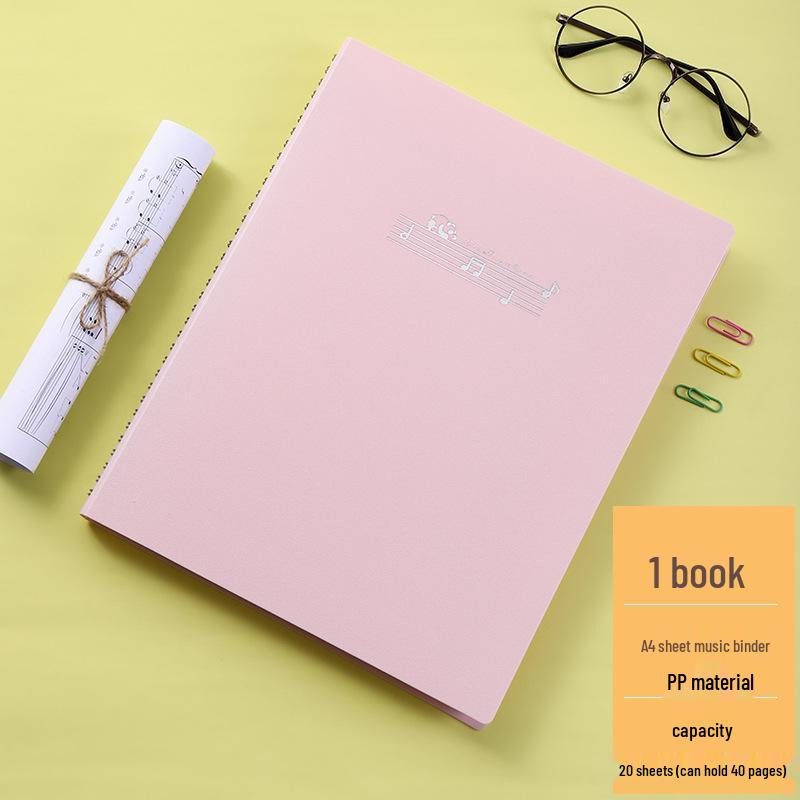 Morandi Non-Reflective A4 Piano Sheet Music Folder with Clip