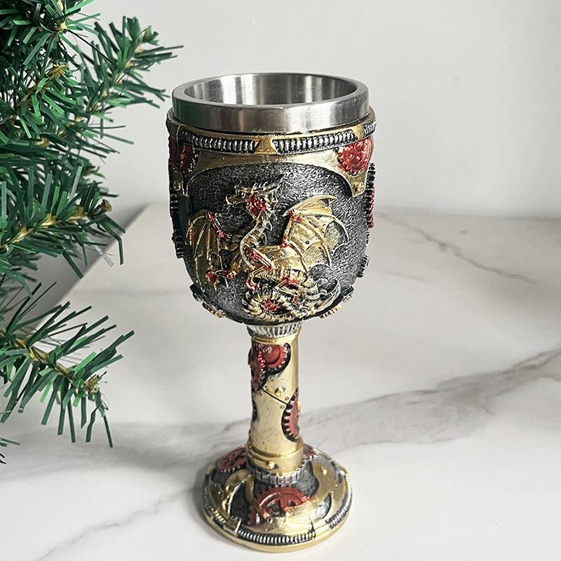 Ortaçağ Steampunk Ejderha Kupa Rönesans Mekanik Ejderhalar Bira Bardağı Tankard Paslanmaz Kahve Fincanı Babalar Günü Hediyesi