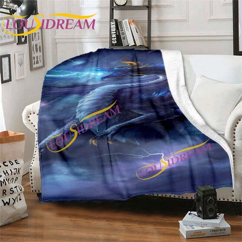 Dračí kreslené přikrývky Dračí přikrývky Anime Dračí flanelové přikrývky Pohovka Přehoz přes postel Měkké teplé přikrývky Dětské přikrývky Domácí dekorace