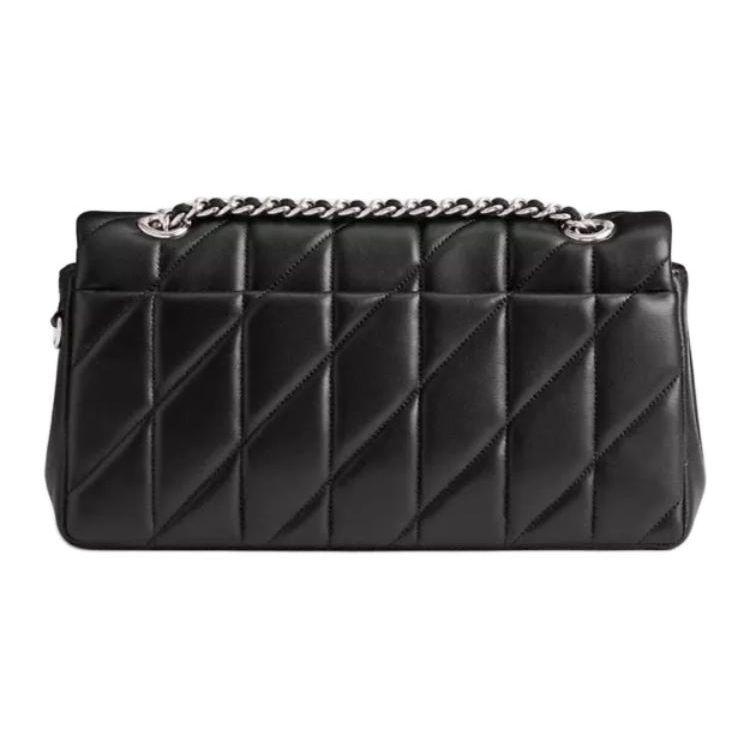 Coach Tabby 26 Quilted Turnlock Closure Napa Leather Shoulder Bag Medium Women Shoulder Bag Black CP150-LHBLK