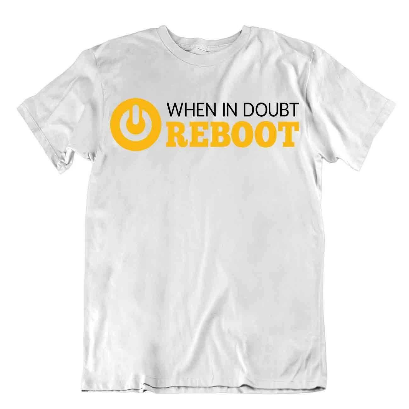Doubt And Reboot Tshirt Programmer T-Shirt T Networking Apparel Textile 2XL