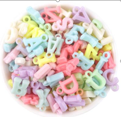 50-100pcs/Lot Multicolor Flower Letter Acrylic Beads for Children Beads for Jewelry Making DIY Handmade Bracelets Loose Beads