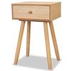Table de chevet - VIDAXL - Bois de pin massif - Vintage - 2 tiroirs - Marron