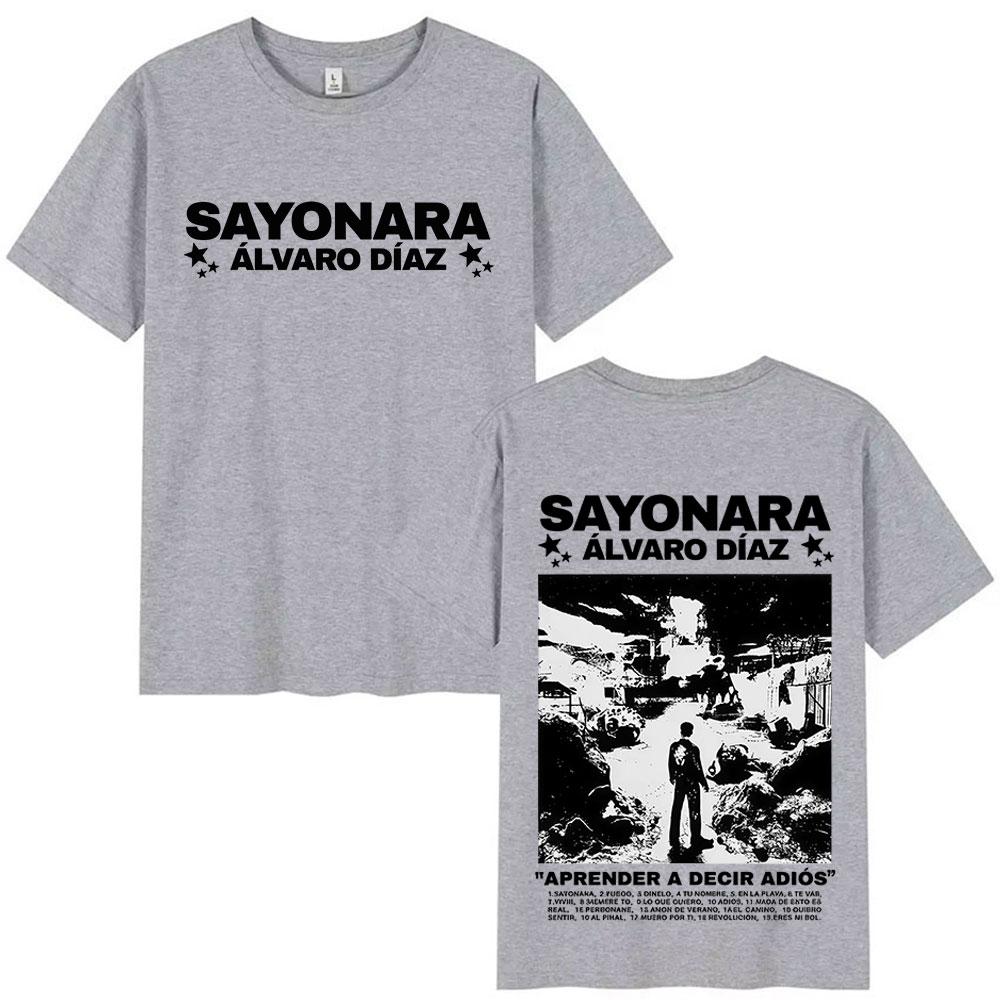 Rapper Alvaro Diaz Sayonara's 2025 Tour Album Cover T-shirt Men's Hip-hop Gothic Summer Print 100% Pure Cotton T-shirt