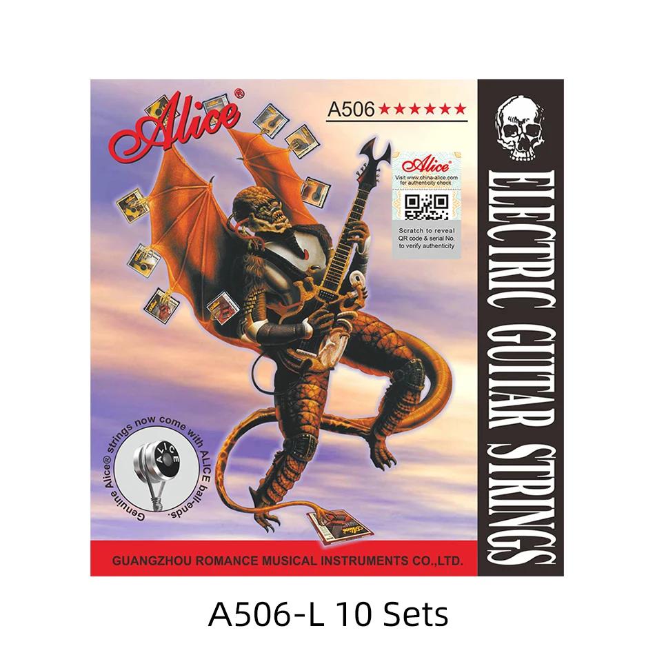 Alice 10 Sets A506 Electric Guitar Strings Steel Core Nickel Plated Alloy Winding 008-038/009-042/010-046 Strings Wholesale