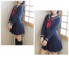 Aculldo Sailor Navy Long Short Long Cosplay Three White Open Authentic Perfect for Cultural School School Uniform Size Uniform, Blue, Sleeves,