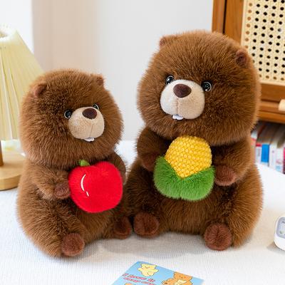 New Cute Corn-hugging Food, Groundhog Doll Plush Toy, Naive Groundhog Sleeping Doll Gift