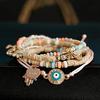 Bohemian Stackable Multilayer Hamsa Hand Evil Eye Lucky Protection Bracelets Multicolor Crystal Charm Beaded Bracelet for Women Girls