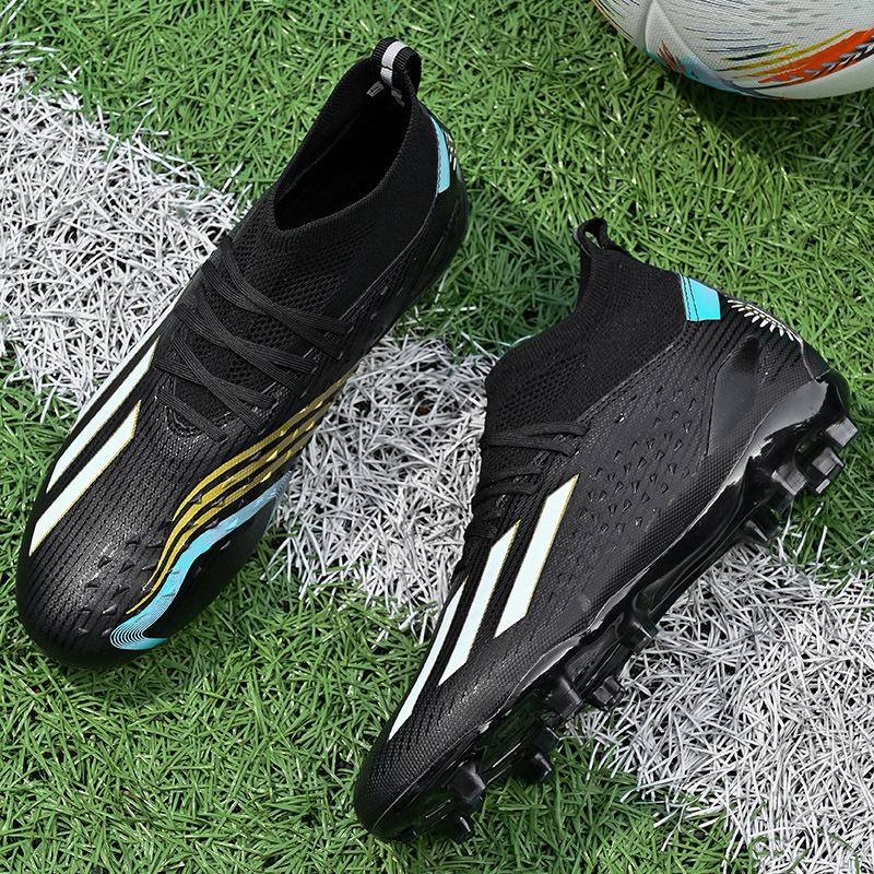 

Children s high-top breathable men s football shoes with long nails and broken nails Professional lawn training football shoes 45