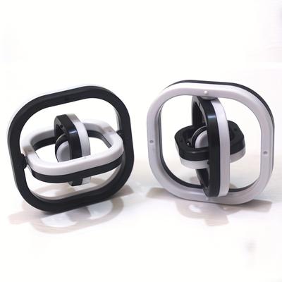 2 Pcs 3D Infinite Flip Finger Gyro Stress Relieving Fingertip Magnet Spinning Ring  Fidget Toys