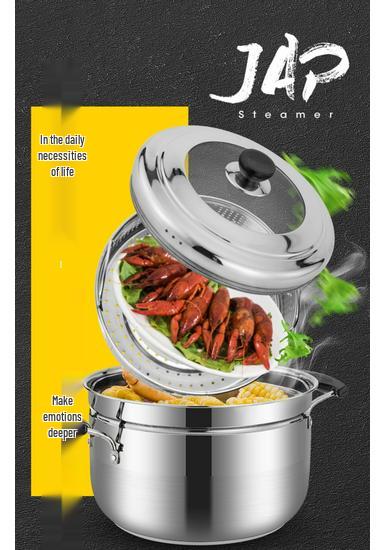 Compact Single-Layer Stainless Steel Steamer Pot – Multi-Functional Rice & Soup Cooker for Household Use
