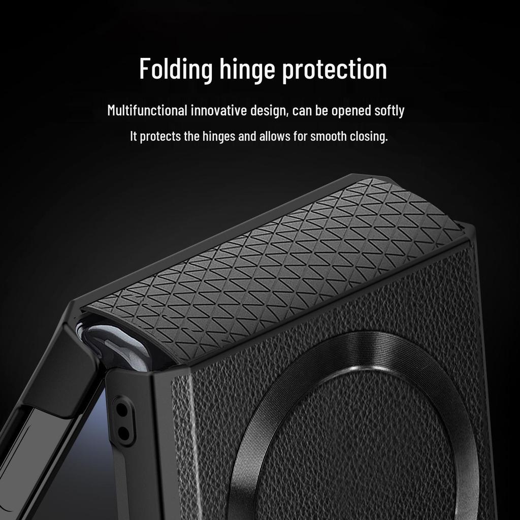 Samsung Flip6 Magnetic Case with Integrated Screen Protector and Invisible Stand
