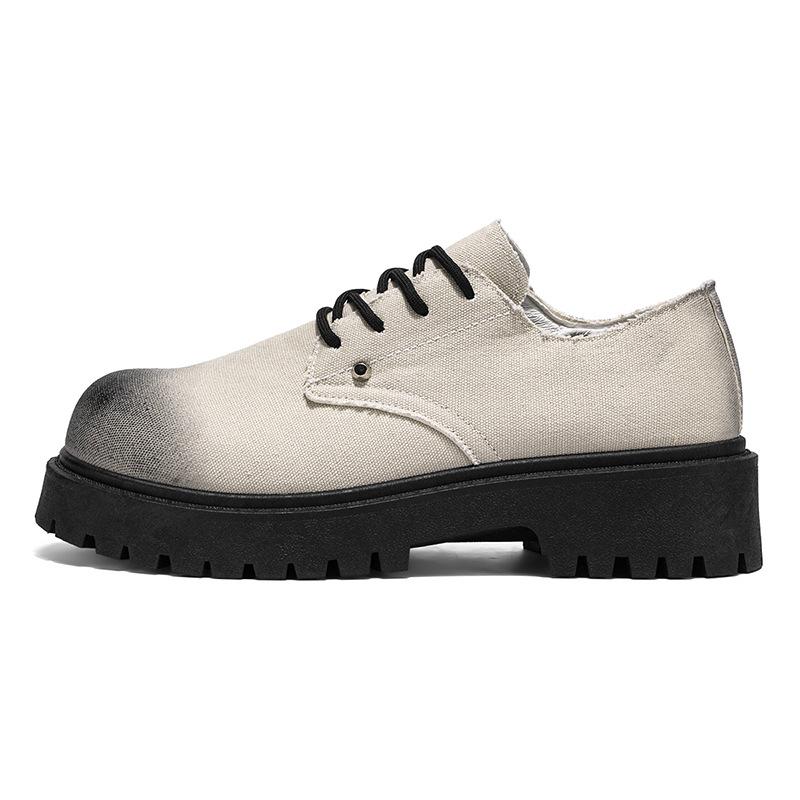 Thick-soled big-head Derby shoes men's new inner height increase British style leather shoes men's commuter casual men's shoes