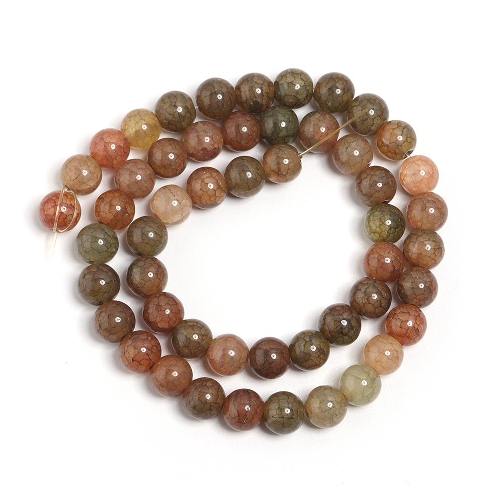 1 Strand 8 10mm Glass Floral Beads Colorful Round Loose Spacer Beads For DIY Charms Jewelry Making Bracelet Necklace Accessories