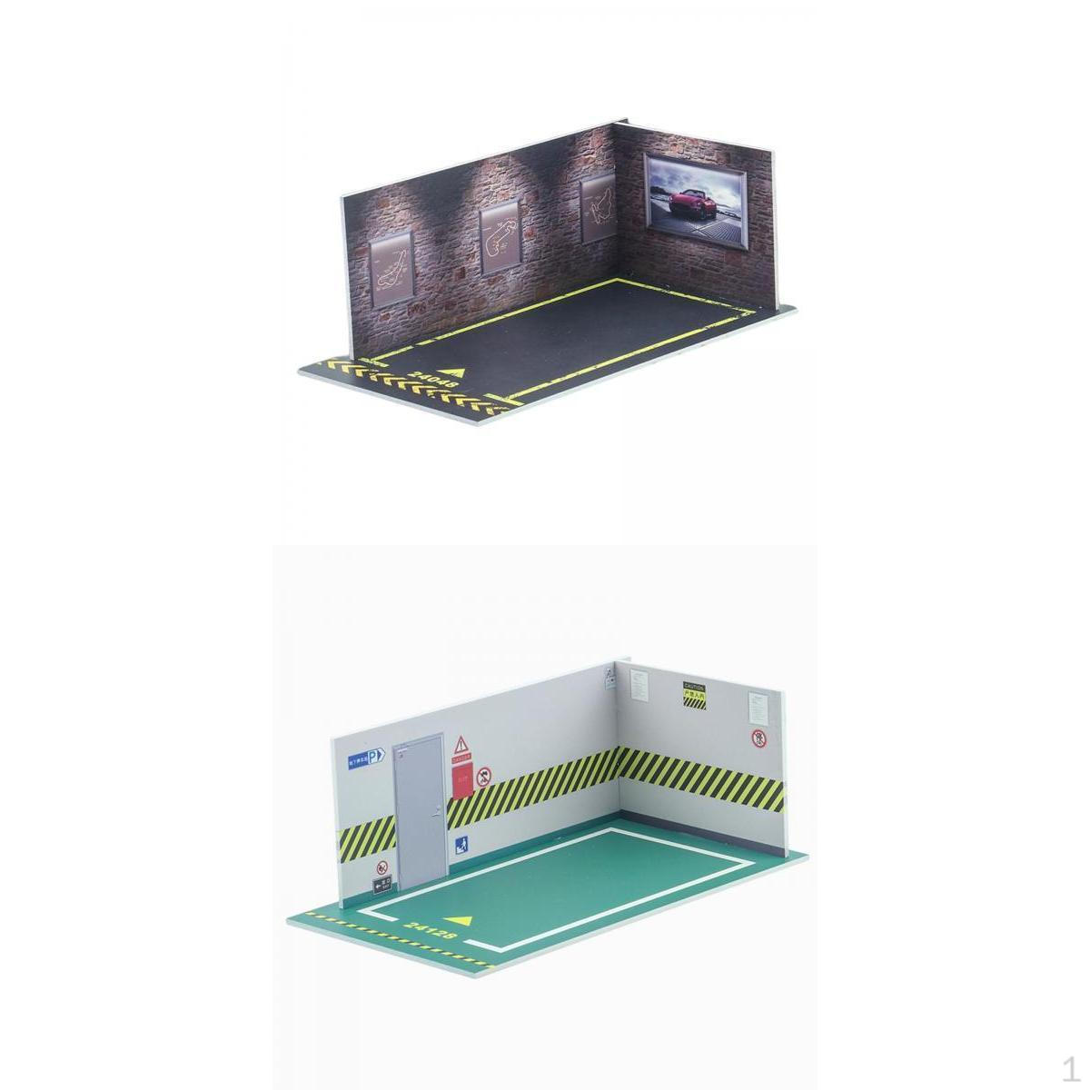 

2x 1/24 DIY Модель автомобиля Диорама Парковка Пейзаж для Влюбленных Полы Зеленого Цвета
