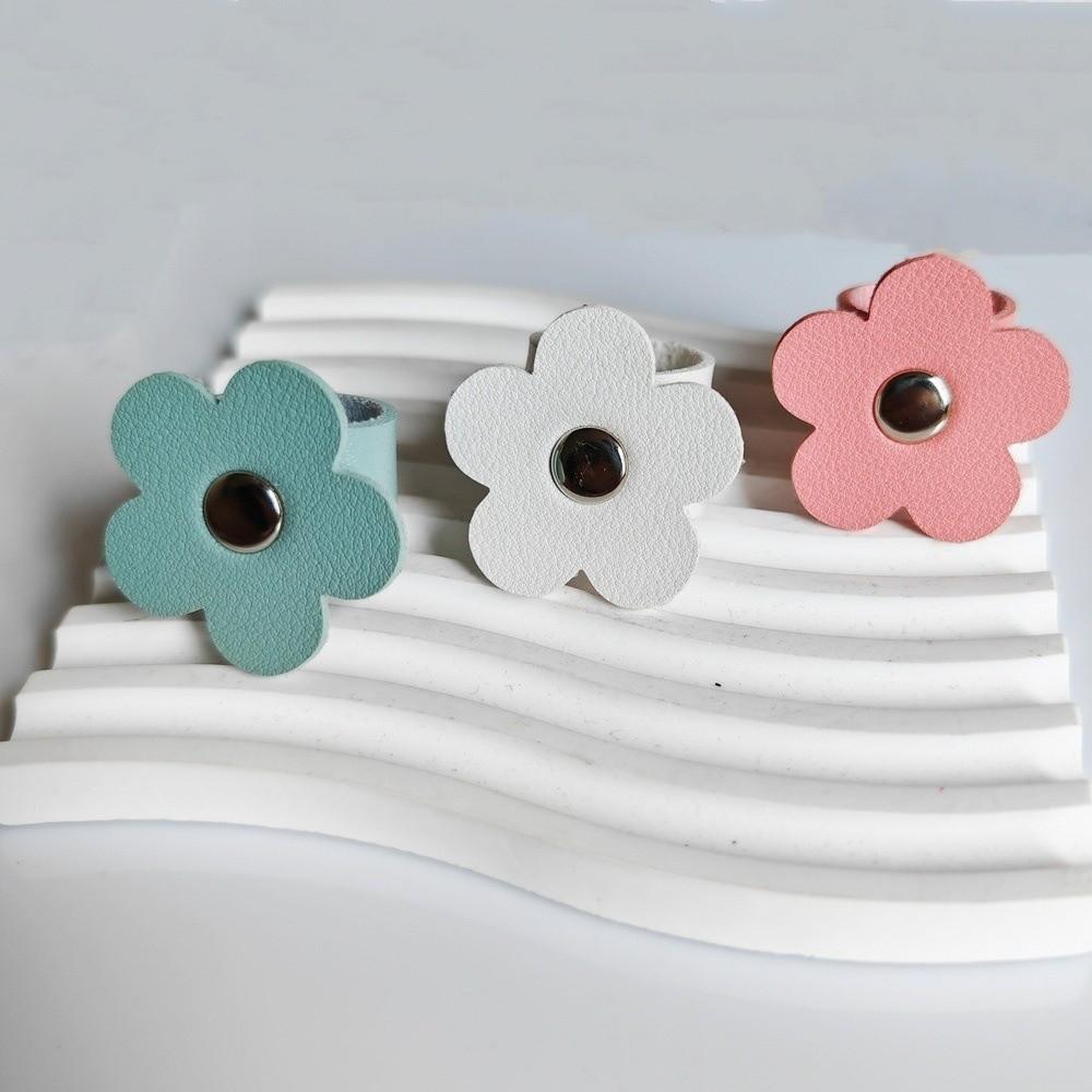 High Quality Leather Flower Cable Winder Portable Reusable Data Cable Ties Data Cable Management Earphone Cord