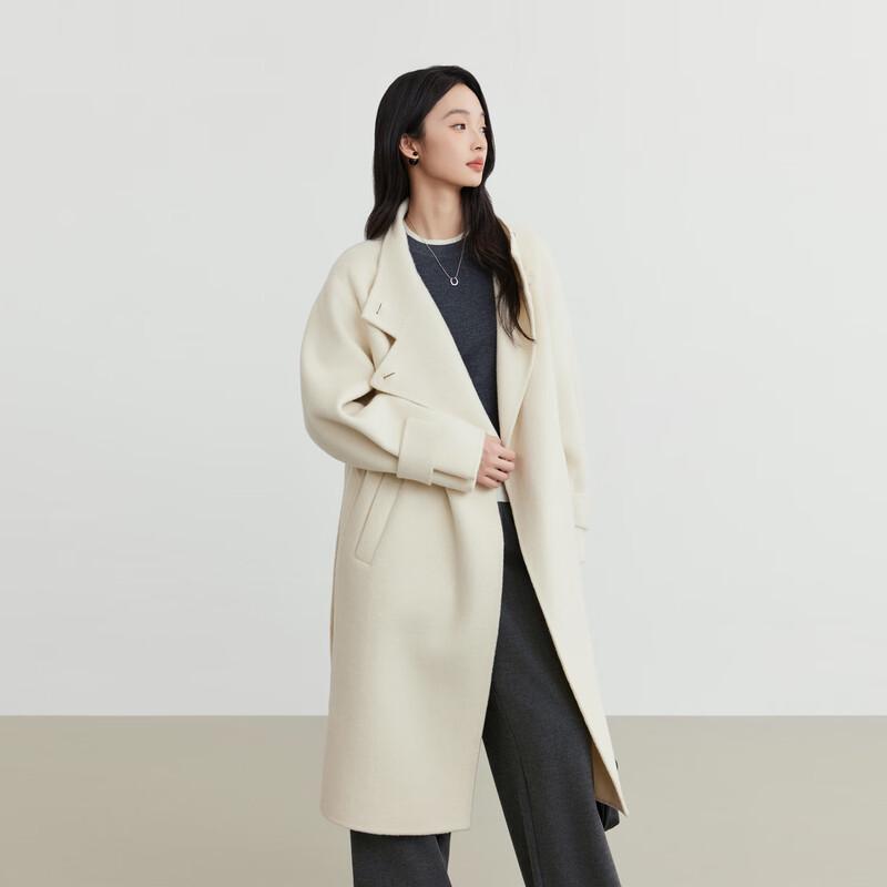 Elva' Island Minimalistischer, doppelseitiger Wollmantel für Damen