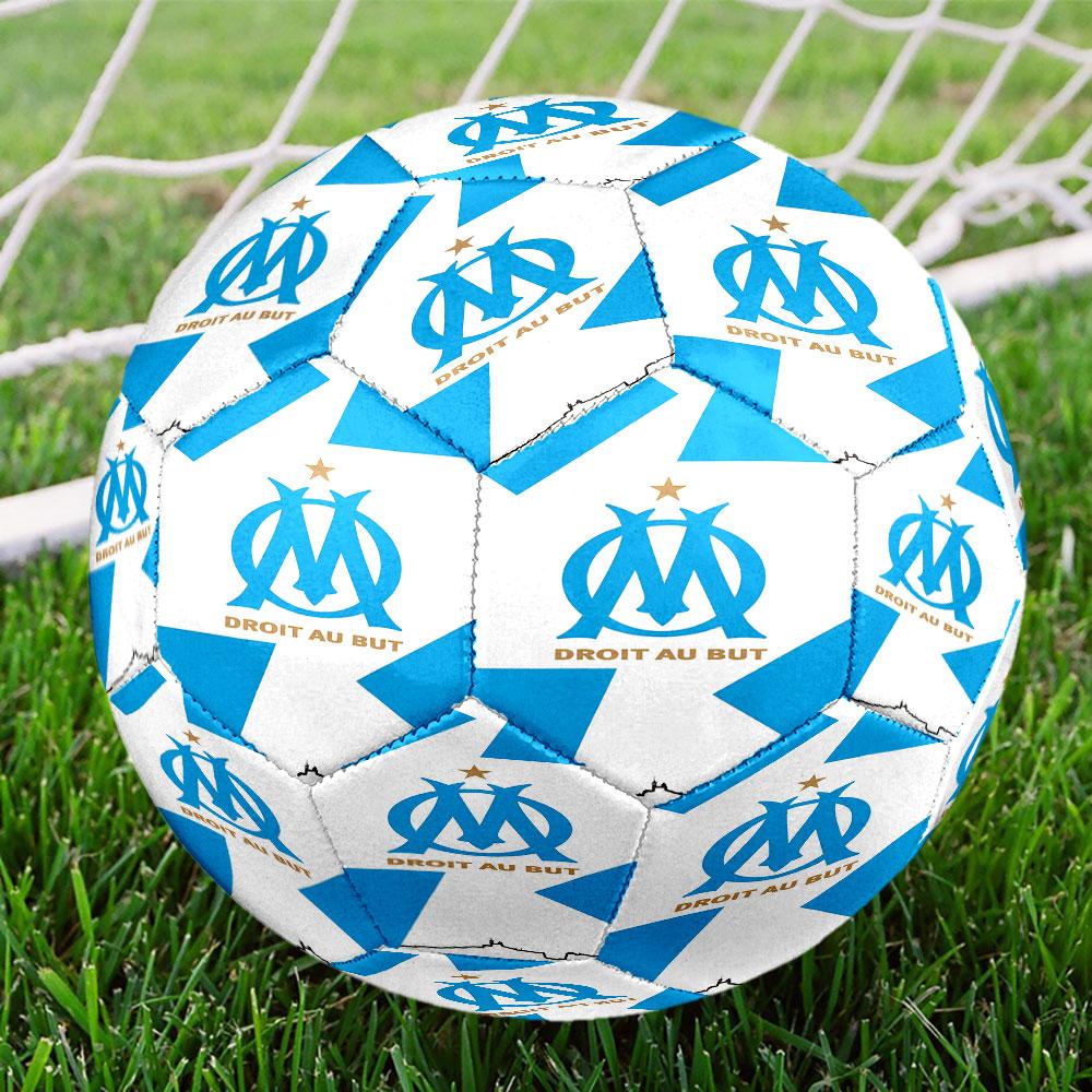 Olympique de Marseille Football Club Pallone da Calcio Indoor Misura 5 Colorato Cucito a Macchina PVC Pronto per la Competizione Resistente Alta Rimbalzabilità