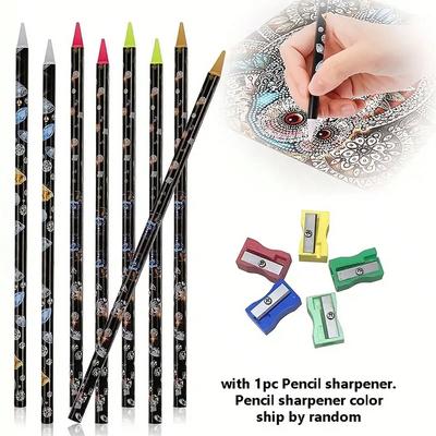 Penna per disegno a diamante da 8 pezzi, set di matite per la raccolta di strass, pennarello per unghie autoadesivo con temperino, strumento per la raccolta di gemme di cristallo 5D, accessorio per unghie fai da te