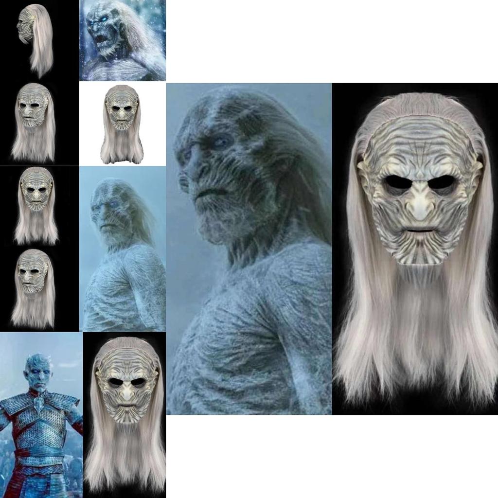 Terrifying Halloween Mask Premium Latex Headpiece Game Of Thrones White Walker Design