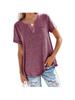 New Women's V-Neck Short Sleeve Loose Pocket T-shirt for Spring/Summer - Europe & America Style