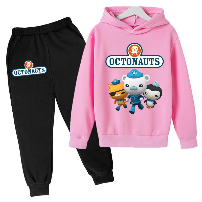 Kids Fall/Winter OCTONAUTS Clothing Sweatshirt Boys Girls Toddlers 3-12 Years Coat +trousers 2P Outdoor Sports Casual Hoodie Set