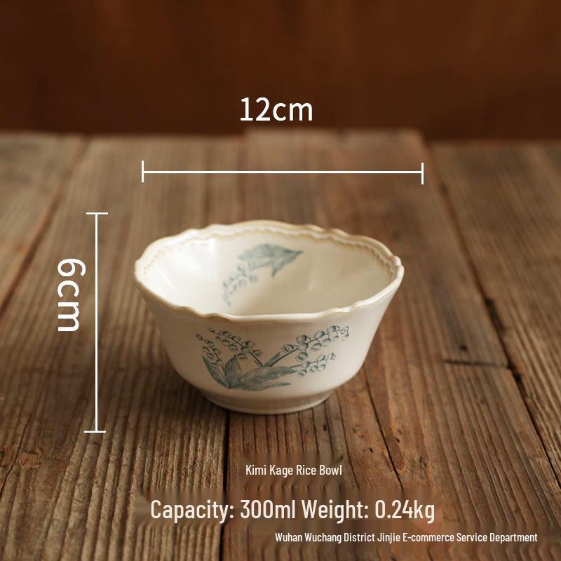 Retro Chinese High-Temperature Resistant Ceramic Bowl – Versatile for Rice, Noodles, Desserts, Soups