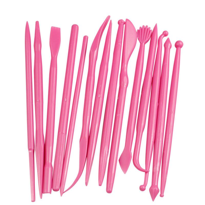 14pcs/set Food-grade Plastic Mini Fondant Flower Carving Tool Set Household Cooking Accessories