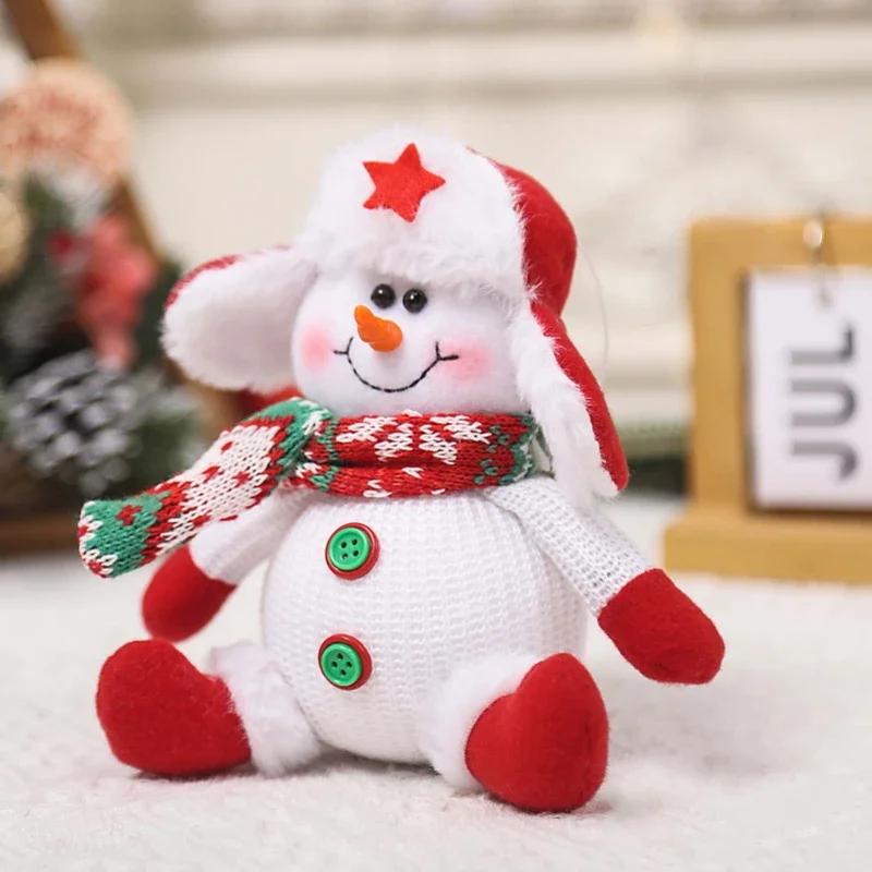Handmade Christmas Figurines Toys Cartoon Christmas Tree Pendant Santa Snowman Gnomes Plush Table Decorations Xmas Decorations