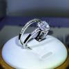 New Small Couple Ring  Sterling Silver Popular Fashion Four-Claw Zircon Ring Two-Piece For Ladies Party Birthday Jewelry Gift