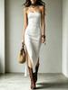 European and American I Pure Desire Wind Tube Top Long Dress, Skin-friendly Elastic Chest Wrap Split Hanging Dress Women's Clothing Women's Summer