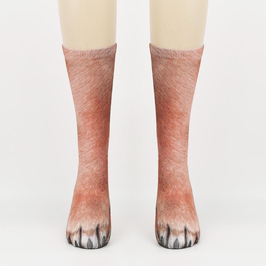 3D Animal Feet Simulation Socks: Funny Leopard Print for Adults & Kids