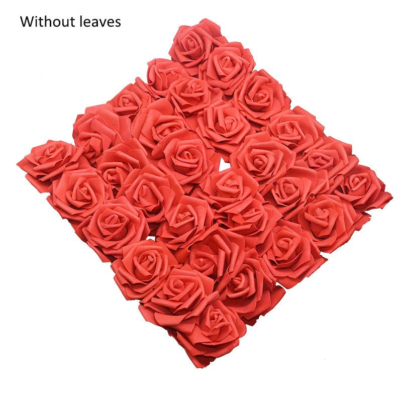 25Heads 8CM Artificial PE Foam Rose Flowers Bride Bouquet Flower For Wedding Party Decorative Scrapbooking DIY Flower