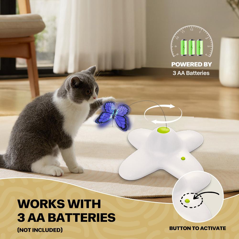 Electronic Toy Interactive Butterfly Automatic Stimulating Toys For Indoor Cats