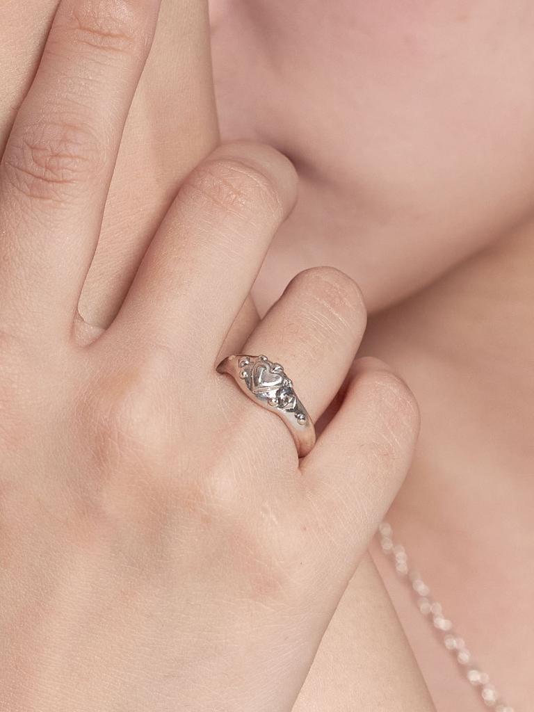 Lovetrix Silver925 Heart Drawing Bold Ring2