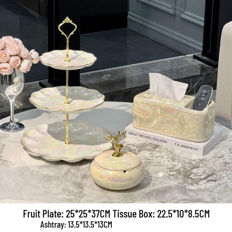 European Style Multi-layer Ceramic Fruit Plate
