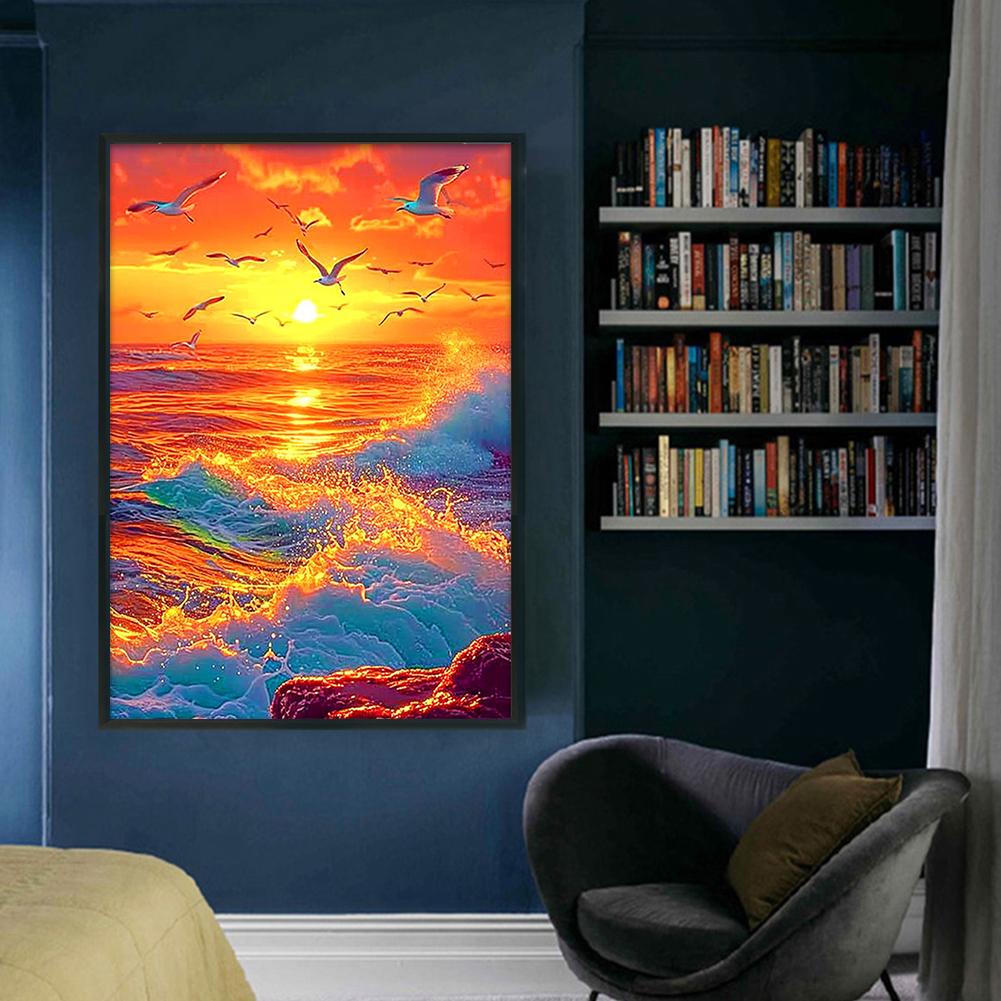 Full Embroidery Eco-cotton Thread 9CT Printed Landscape Cross Stitch Kit Art