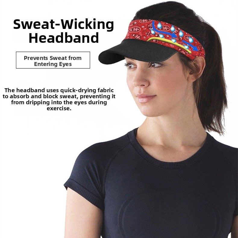 Zealous Sole Women's Sweatband Quick Dry Sport Visor Hat For Men Upf50+ Uv Protection Empty Top Sun Visor For Running Tennis Hiking Cycling