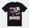 Kyle Busch #8 Patriotic Paint American Flag Nascar Racing T-Shirt New