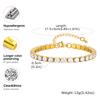 Classic AAA Zircon Tennis Bracelet for Women, Stainless Steel Oval Beads Chain Bracelets, Waterproof Fashion Jewelry Daily Party