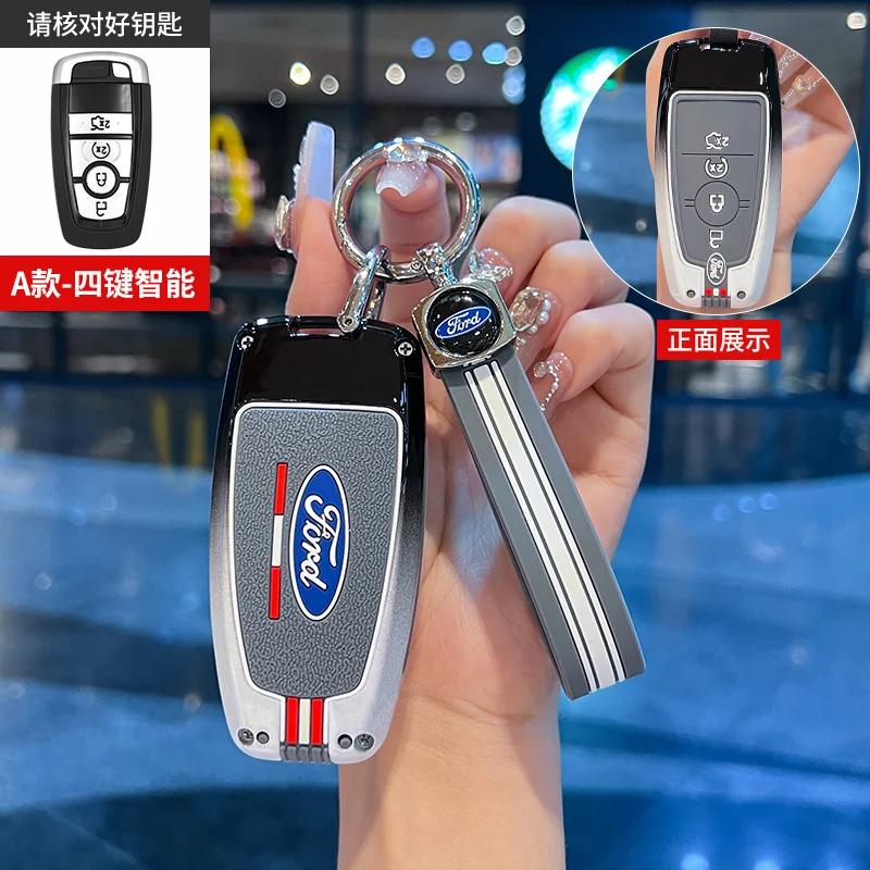 Car Sticker Ford Car Remote Key Case Full Cover Fob Auto Accessories For Ford Fusion Mustang Explorer F150 F250 F350 EcoSport Ed