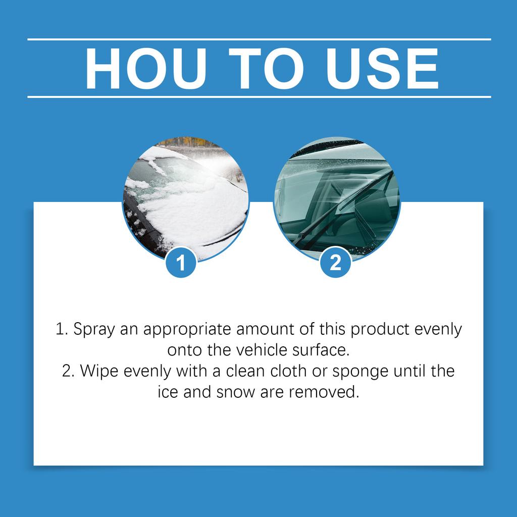 Car Deicing Agent Winter Car Snowmelt Spray Efficient Defrosting Quick Snow & Ice Melting Spray Automobile Defrost Tool 100ml