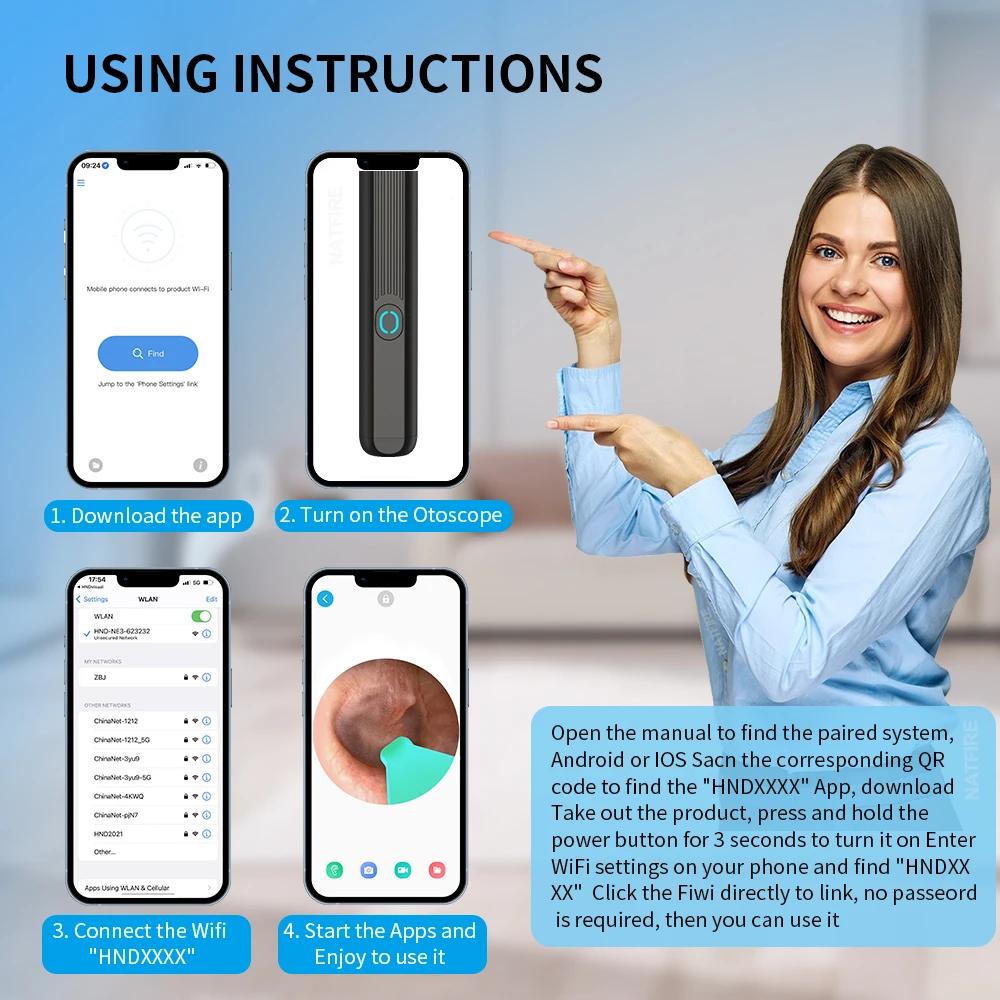 Earwax Remover Cleaning Tool Ear Endoscope with Mini Camera USB C Charging Earpick Health Care Set for iphone Android Best Gift