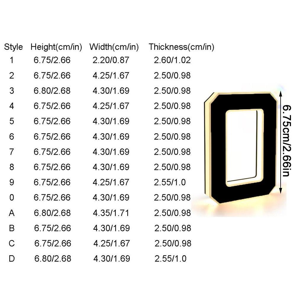 12V Power Illuminated House Number Sign 0-9 A-B Home Wall Decor LED Address Sign House