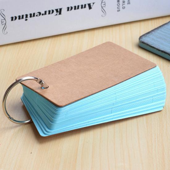 DIY Portable Flashcards: Blank Cards with Ring for Handwritten Memorization