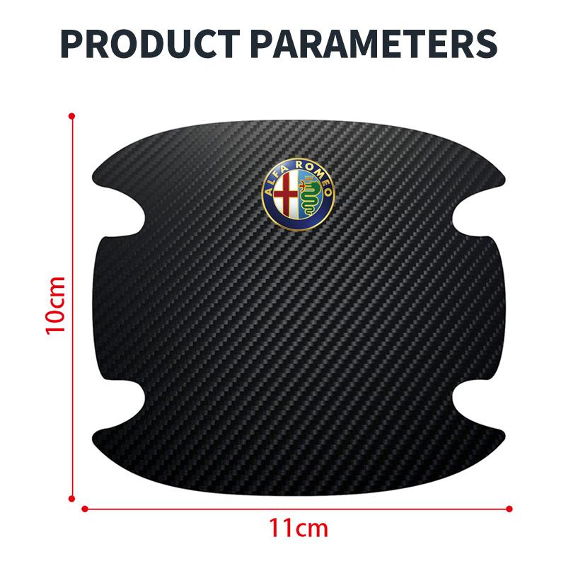 New 4PCS Car Door Handle Protection Sticker Emblem Car Styling For Alfa Romeo 308