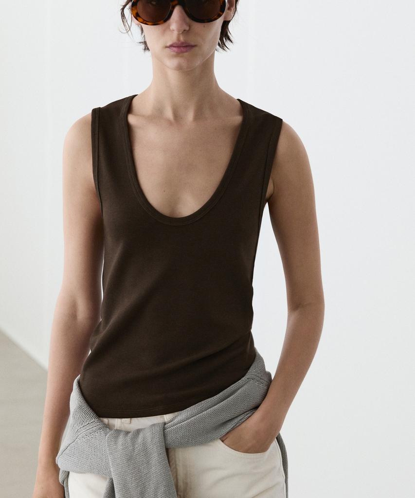 Masimodutti V-Neck Sleeveless T-Shirt